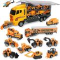 Big Construction Trucks Set Mini Alloy Diecast Car Model 1:64 Scale Toys Vehicles Carrier Truck Engineering Car Toys for Kids