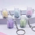 Porte-clés de tasse de thé à bulles de simulation petit porte-clés de tasse de thé au lait Boba