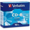 CD-R Blank Discs 700MB 80-Minutes 52X Recordable Disc for Data and Music - 10 Pack Slim Cases