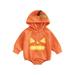 Binwwede Baby Halloween Romper Long Sleeve Ghost Face Hooded Snap Triangle Bottom Jumpsuit