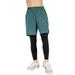 Kid s 2 in 1 Fitness Pants Comfort Two Fake Pieces Outside Leggings 4-way Stretch Basketball Tights Pants Breathable Youth Boys Active Running Shorts