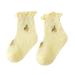 Wassery Toddler Baby Girls Ruffle Soft Cotton Socks Eyelet Frilly Lace Princess Ankle Socks Summer Thin Mesh Socks for Infants