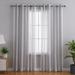 GlowSol Stripe Faux Linen Grommet Curtains
