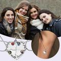 Mortilo Necklaces & Pendants Best Friends Heart Engrave Pendant Necklace Colorful Diamond Charms Friendship Necklaces Women Necklace Display wedding jewelry Silver Gift on Clearance