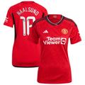 "Maillot Domicile Manchester United WSL 2023-24 - Femme avec flocage Naalsund 16 - Homme Taille: 2XS"