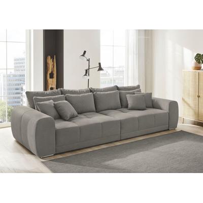 Big-Sofa JOCKENHÖFER GRUPPE "Moldau", grau, B:306cm H:83cm T:134cm, Feinstruktur (100% Polyester) in Sitz, Rücken- und Zierkissen, Luxus-Microfaser Alca Top (100% Polyester), im Korpus, Sofas, Inklusive loser Rücken- und Zierkissen, frei im Raum... Image