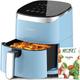 Air Fryers 4L,Fabuletta1680W Compact Air Fryers with 9 Presets, Max 230℃ Setting Digital Air Fryer Oven with Rapid Air Circulation, Digital Display,Shake Reminder,Nonstick & Dishwasher (Sky Blue)