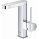 Waschtischarmatur GROHE "Plus" Armaturen Gr. B/H/T: 6,3 cm x 19 cm x 12 cm, Waschtischbatterie, grau (chromfarben) Waschtischarmaturen