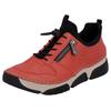 Slip-On Sneaker RIEKER, Damen, Gr. 39, rot (rot, schwarz), Lederimitat, Textil, sportlich, Schuhe, Schlupfschuh, Halbschuh, Freizeitsneaker, Gummizug, Schnellverschluss