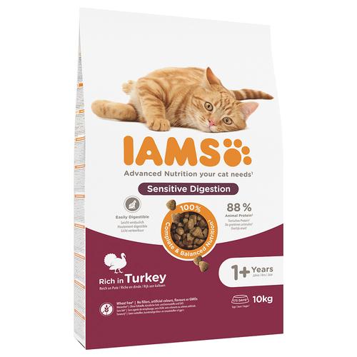 10kg IAMS Advanced Nutrition Sensitive Digestion mit Pute Katzenfutter trocken