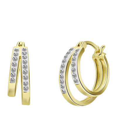 Lucardi Ohrringe 925 Silber Gold Damen Image