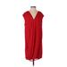 Naked Zebra Casual Dress - Shift: Red Solid Dresses - Women's Size Small