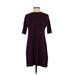 Apt. 9 Casual Dress - Shift: Burgundy Solid Dresses - Women's Size X-Small
