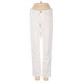 Adrienne Vittadini Jeggings - Mid/Reg Rise Straight Leg Boyfriend: White Bottoms - Women's Size 26 - Indigo Wash