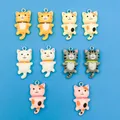 10pcs/Set Resin Cat Charms Cute Three-dimensional Small Cat Charms Pendant For DIY Necklace