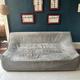 French Ligne Roset pale blue suede settee