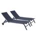 2-Piece Set Outdoor Patio Chaise Lounge Chair, Five-Position Adjustable Metal Recliner, All Weather for Patio, Beach, Yard, Pool