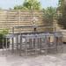 vidaXL 5 Piece Patio Bar Set with Cushions Black Poly Rattan - 15" x 15" x 29.9"