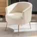 Velvet Accent Armchair Tub Barrel Arm Chair with Gold Metal Legs, Single Sofa Side Chair Club Sofa for Living Room