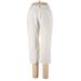 Lands' End Jeans - Mid/Reg Rise Straight Leg Cropped: White Bottoms - Women's Size 10 Petite - White Wash