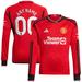 Men's adidas Red Manchester United 2023/24 Home Replica Custom Long Sleeve Jersey