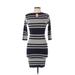 French Connection Casual Dress - Bodycon: Gray Stripes Dresses - Women's Size 2