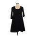 American Eagle Outfitters Casual Dress - A-Line Scoop Neck 3/4 sleeves: Black Solid Dresses - Women's Size Small