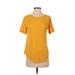 Ann Taylor LOFT Short Sleeve T-Shirt: Yellow Tops - Women's Size 2X-Small Petite