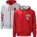 Men's G-III Sports by Carl Banks Red/Heather Gray St. Louis Cardinals Southpaw Reversible Raglan Hoodie Full-Zip Jacket