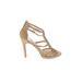 Dolce Vita Heels: Tan Print Shoes - Women's Size 10 - Open Toe