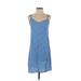 Gap Casual Dress - Mini V Neck Sleeveless: Blue Dresses - Women's Size X-Small