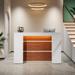 Large Reception Desk Front Desk with LED Lights for Salon Reception Room Store Office Lobby Retail Shop Clinic