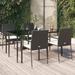 vidaXL Patio Dining Set Outdoor Rattan Wicker Table and Chair Set for Porch