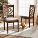 Renaud Modern and Contemporary Grey Fabric Upholstered and Walnut Brown Finished Wood 2-Piece Dining Chair Set