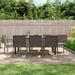 vidaXL Patio Dining Set Table and Chair with Cushions Poly Rattan and Steel