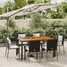 vidaXL 3 Piece Patio Dining Set with Cushions Black Poly Rattan - 23.2" x 21.1" x 34.6"