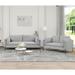 2 Piece Sectional Sofa Sets Modern Linen Fabric Upholstered Couch Sets with USB Charging Ports and 2 Pillows for Living Room