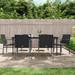 vidaXL Patio Dining Set Table and Chair with Cushions Poly Rattan and Steel