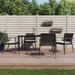 vidaXL Patio Dining Set Table and Chair with Cushions Poly Rattan and Steel