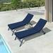 Patio Chaise Lounge with Removable Cushion Cover and Wheel