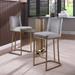 Bar Stools Set of 2, 26" Modern Velvet Fabric Barstools with Back, Counter Height Kitchen Stools, Upholstered Dining Chairs