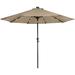 9ft Solar Lighted Outdoor Patio Market Umbrella with Hand Crank and Tilt