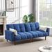 Modules Fabric Upholstered Seat Loveseat Sofa with 2 Pillows and Solid Wood Leg