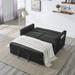 Pull Out Sleeper Sofa Bed Adjsitable Back Loveseat Soft Velvet Fabric Couch Bed with Arm Pocket for Living Room Sofa Bed