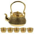 Tea Teapot Set Mini Miniature Cup Kids Metal Kitchen Play Dining Cups Ornament Toy Afternoon Teaware Gift Kettle House