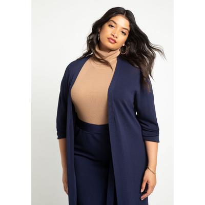 Plus Size Women's Throw On Duster by ELOQUII in Evening Blue (Size 26/28)