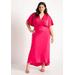 Plus Size Women's Kimono Sleeve Maxi Dress by ELOQUII in Pink (Size 28)