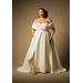Plus Size Women's Bridal by ELOQUII Twisted Off The Shoulder Gown in Off White (Size 16)