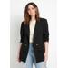 Plus Size Women's Long Relaxed Blazer by ELOQUII in Black Onyx (Size 14)
