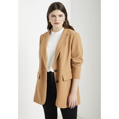Plus Size Women's The 365 Semi Stretch Two Button Blazer by ELOQUII in Black (Size 16)